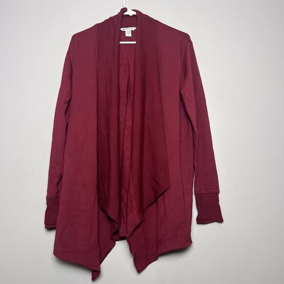 Athleta Sweaters - Athleta Women's Open Front Cardigan Pocket Long Sz S Burgundy Layering Comfy
